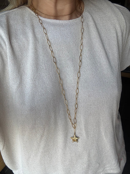 Sautoir Bony strass argent